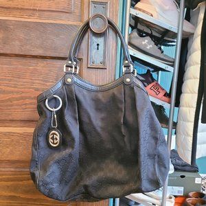 GUCCI black canvas tote